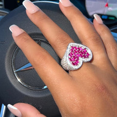 Radiant Baguette Heart Ring