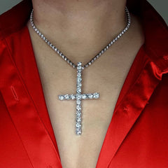 Serenity Tennis Cross Necklace