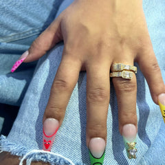 Baguette Halo Ring