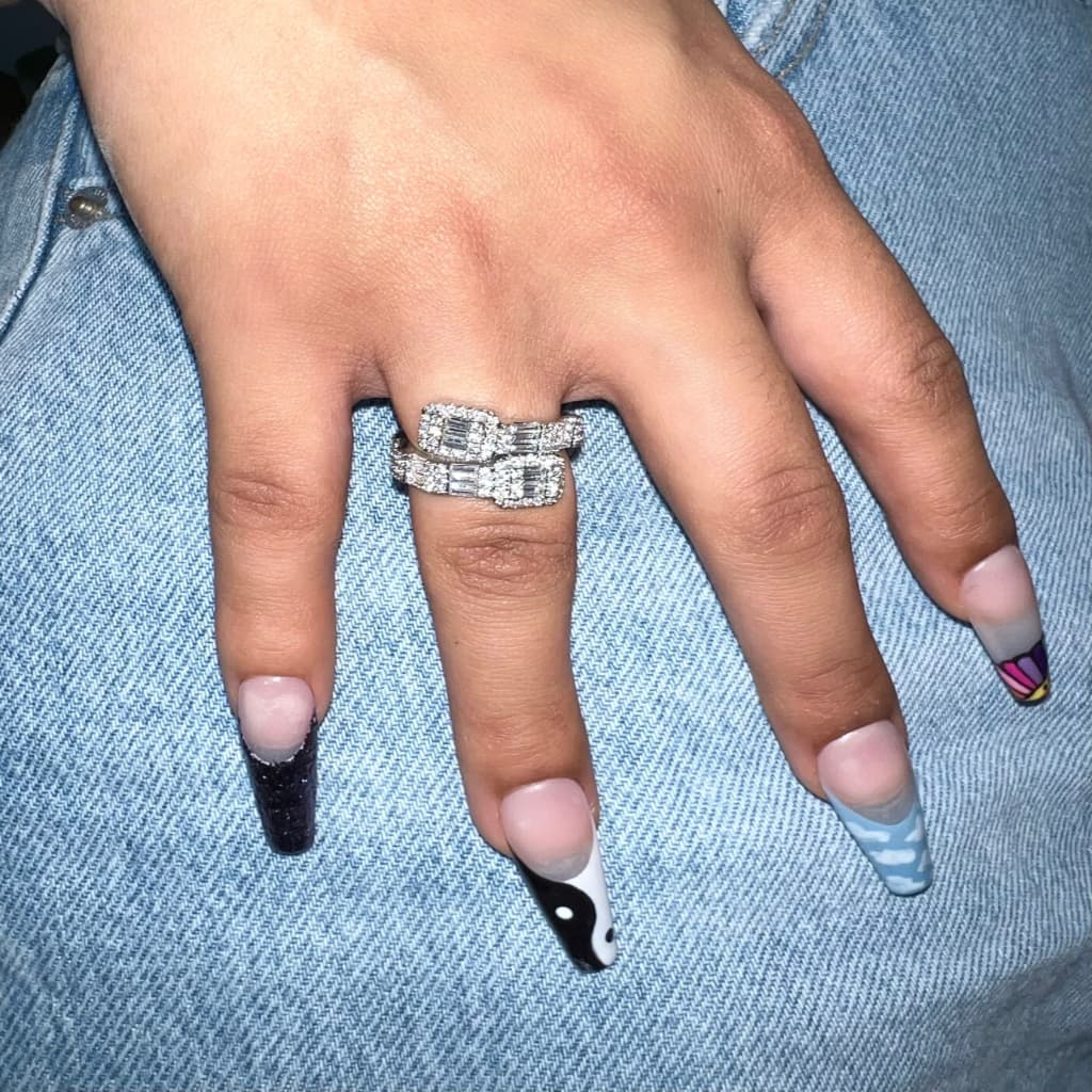 Baguette Halo Ring