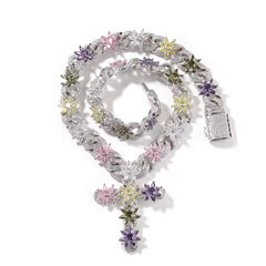Bloom Floral Cross Necklace