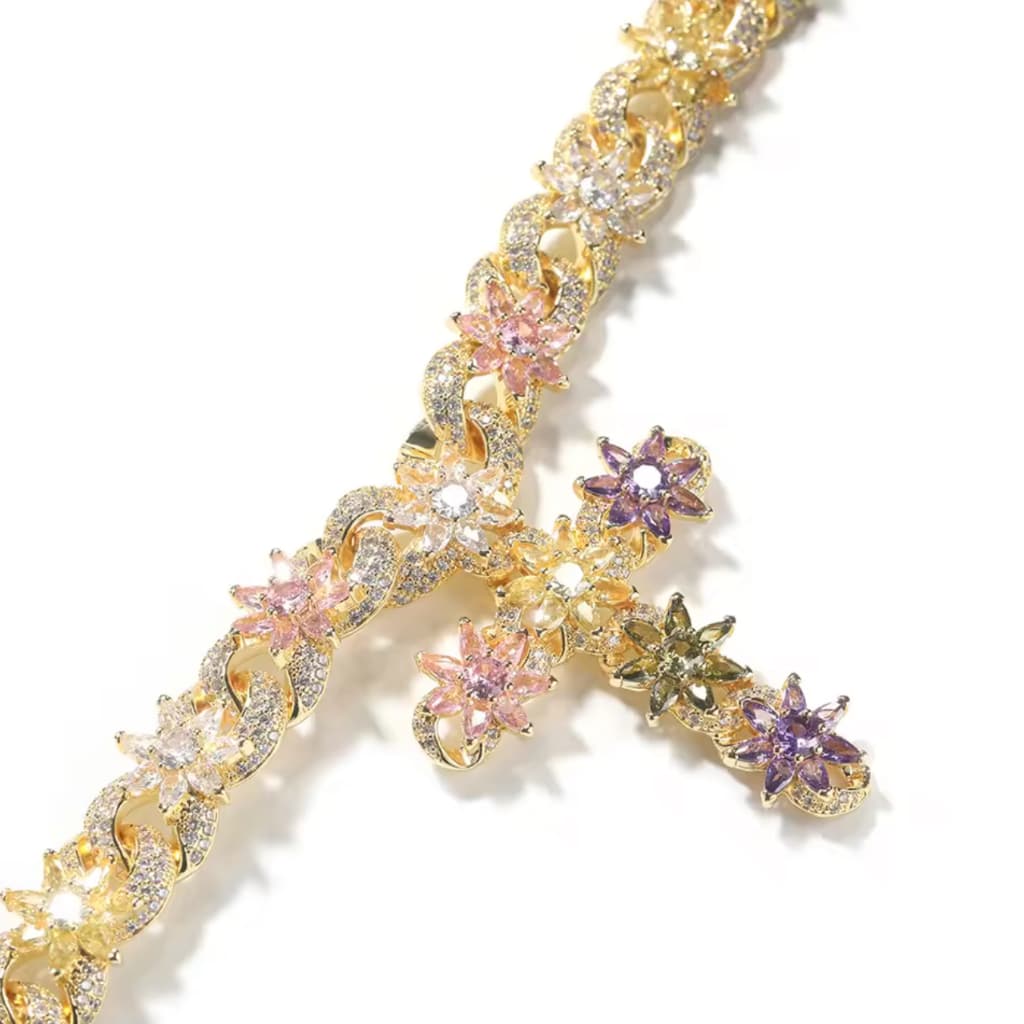 Bloom Floral Cross Necklace