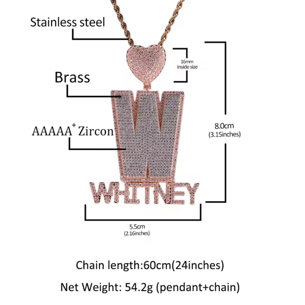Initial Affection Custom Name Pendant